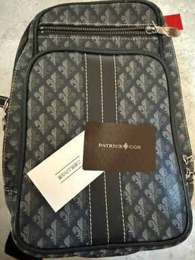 Patrick Cox NWT Black Fleur de Lis Backpack Crossbody Bag Japan Rare